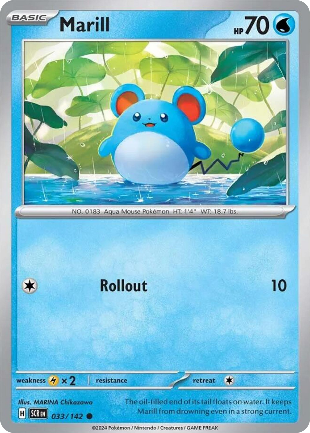 Marill (33/142) - [Reverse Holo] Stellar Crown (SCR)