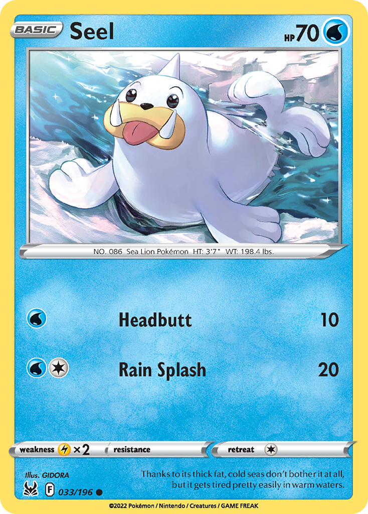 Seel (33/196) - [Reverse Holo] Lost Origin (LOR)