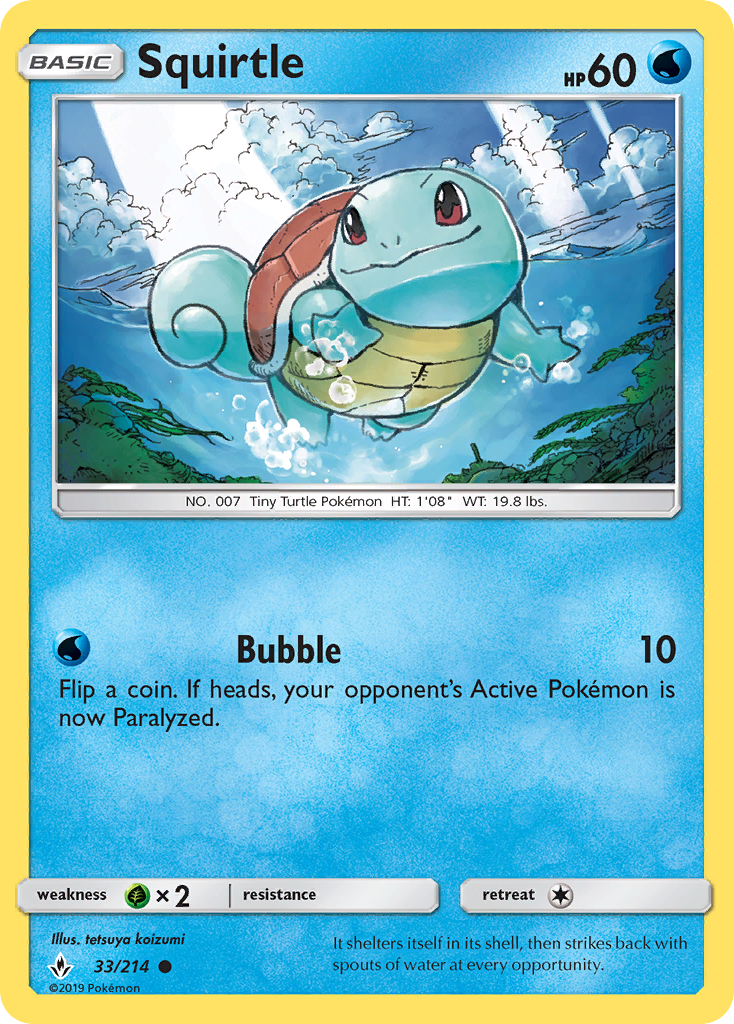 Squirtle (33/214) - [Reverse Holo] Unbroken Bonds (UNB)