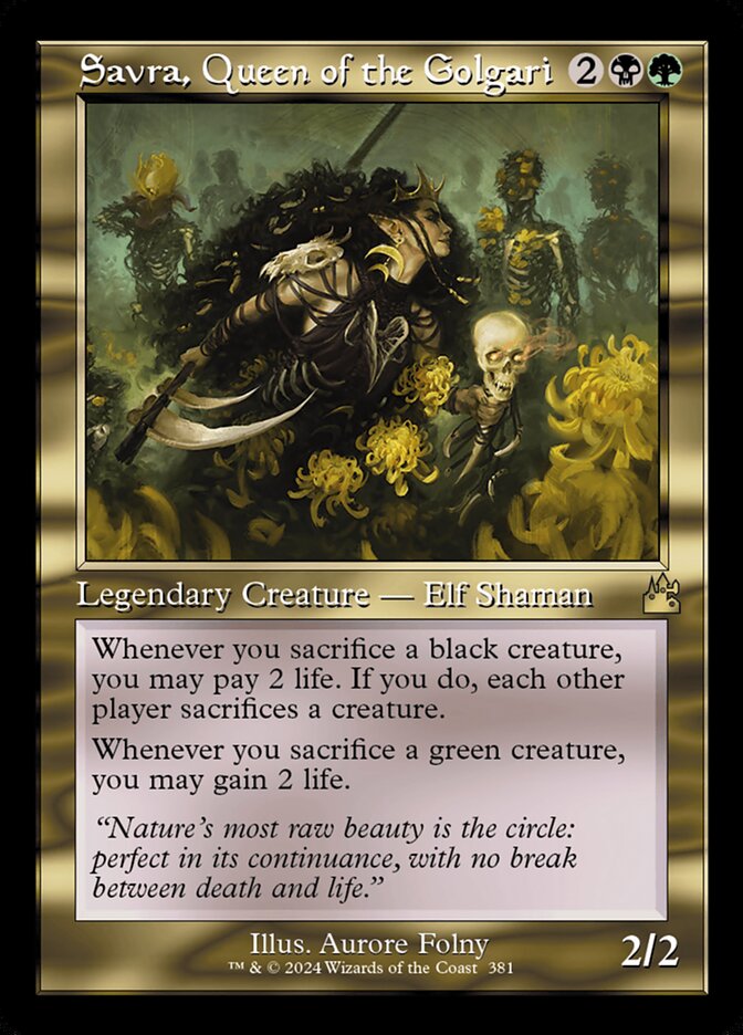 Savra, Queen of the Golgari (381) - Ravnica Remastered (RVR)