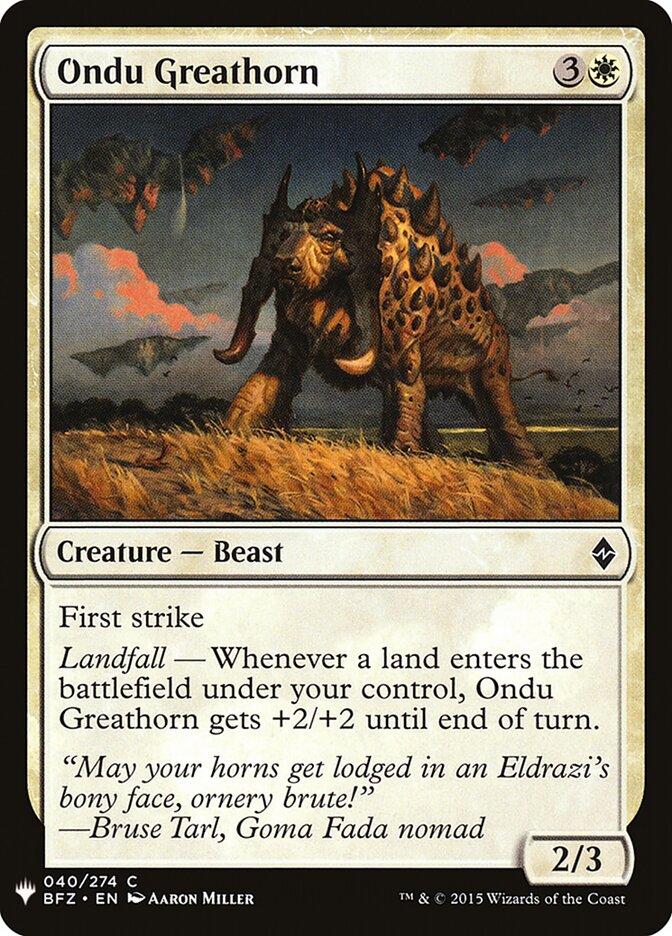 Ondu Greathorn (BFZ-40) - The List (PLST)