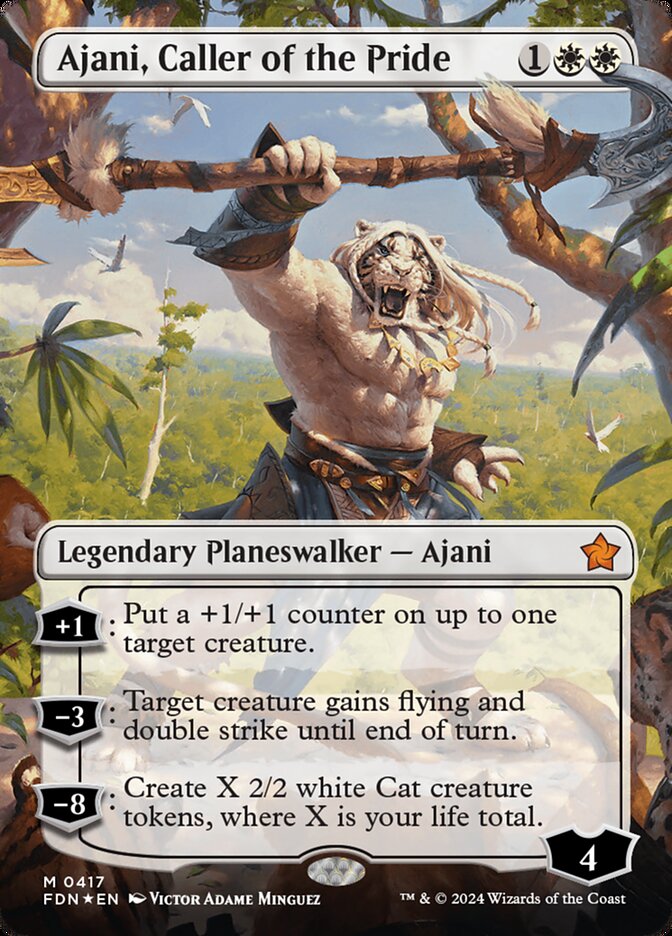 Ajani, Caller of the Pride - [Mana Foil, Borderless] Foundations (FDN)