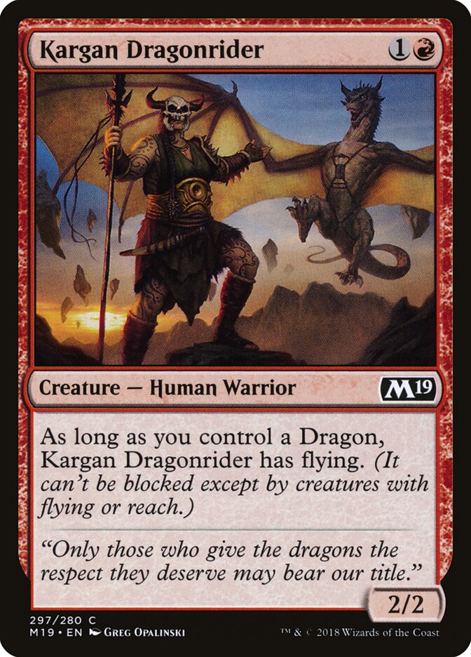Kargan Dragonrider (297) - Core Set 2019 (M19)