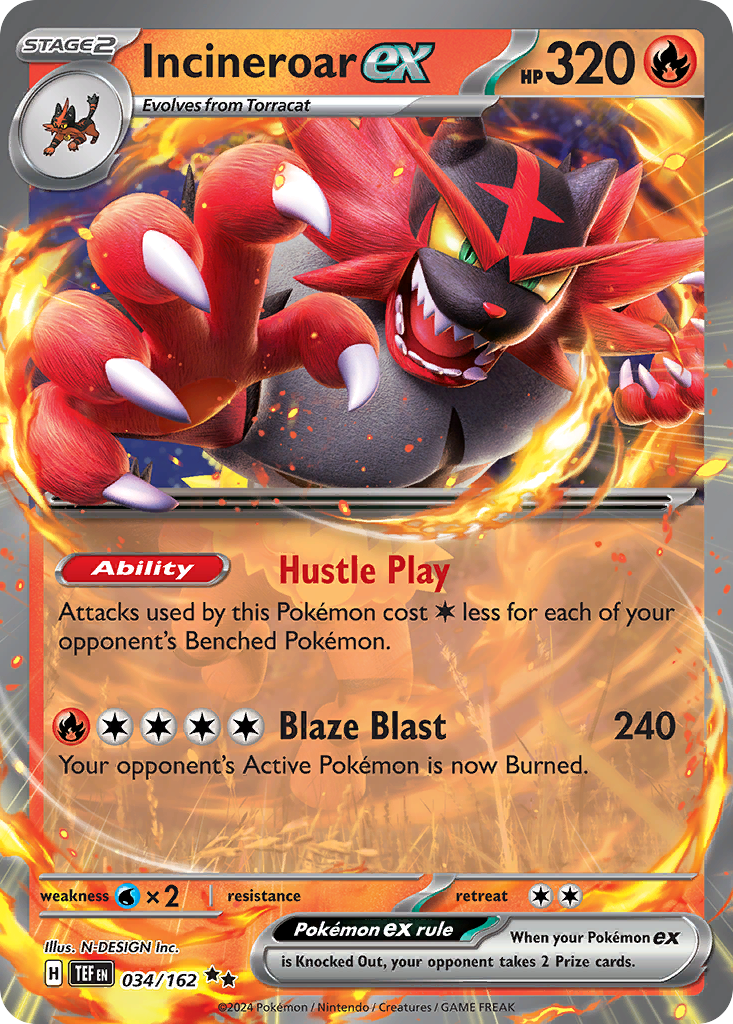 Incineroar ex (34/162) - [Holo Foil] Temporal Forces (TEF)