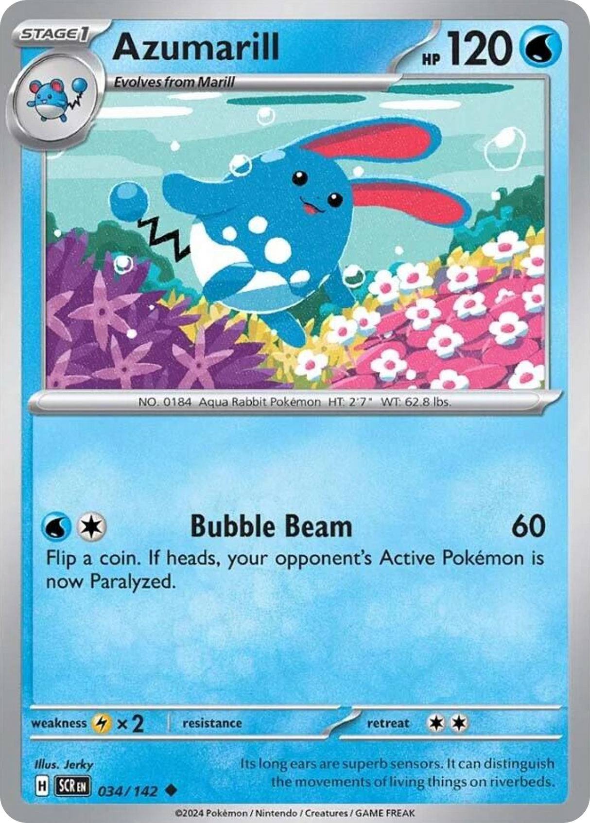 Azumarill (34/142) - [Reverse Holo] Stellar Crown (SCR)