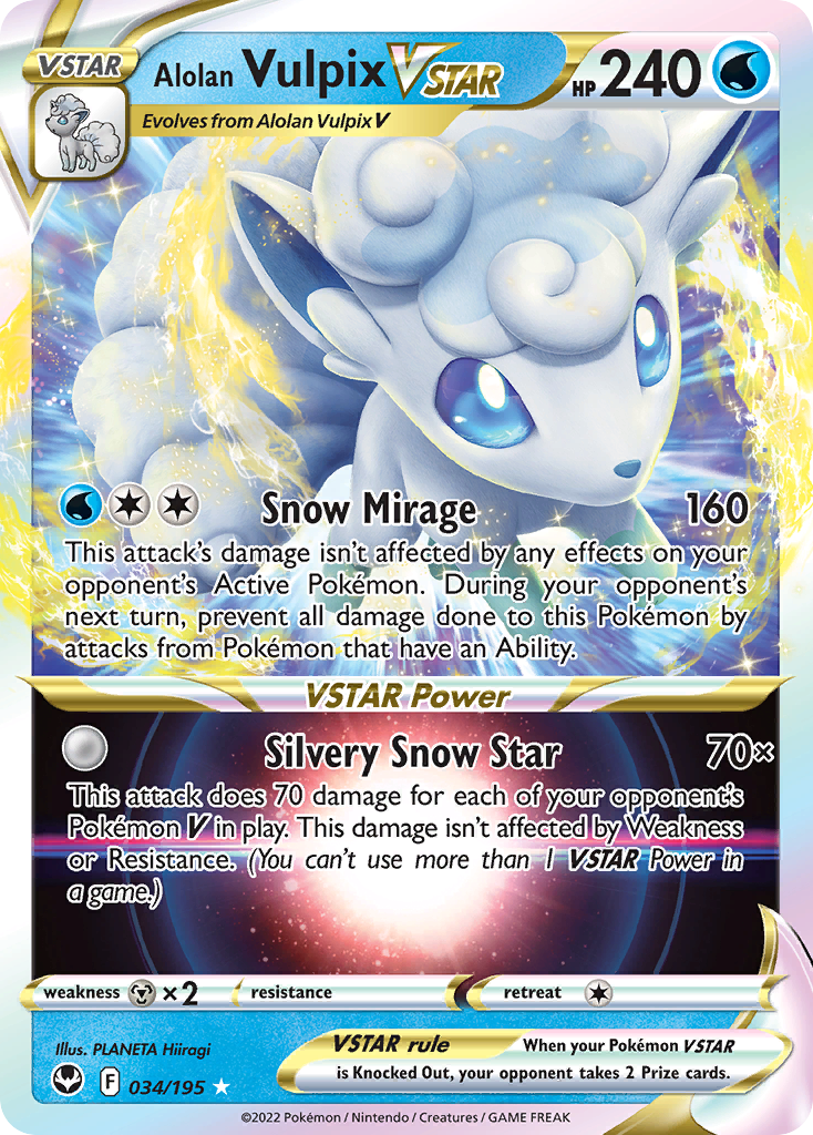 Alolan Vulpix VSTAR (34/195) - [Holo Foil] Silver Tempest (SIT)