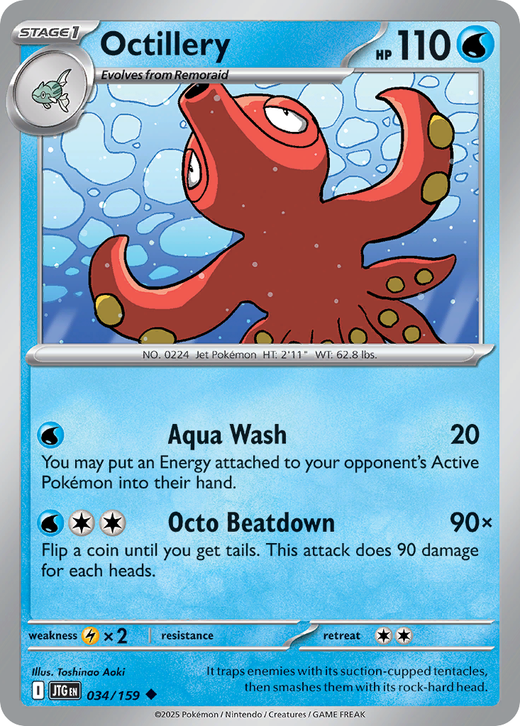 Octillery (34/159) - [Reverse Holo] Journey Together (JTG)