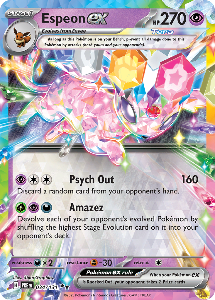 Espeon ex (34/131) - [Holo Foil] Prismatic Evolutions (PRE)