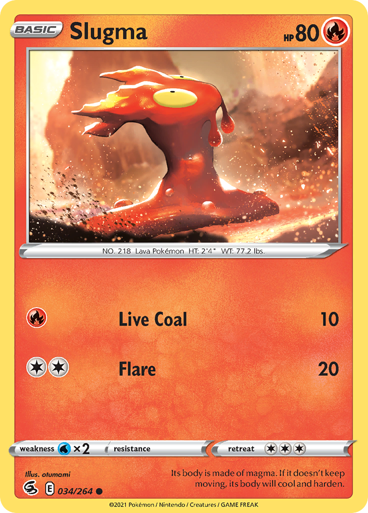 Slugma (34/264) - [Reverse Holo] Fusion Strike (FST)