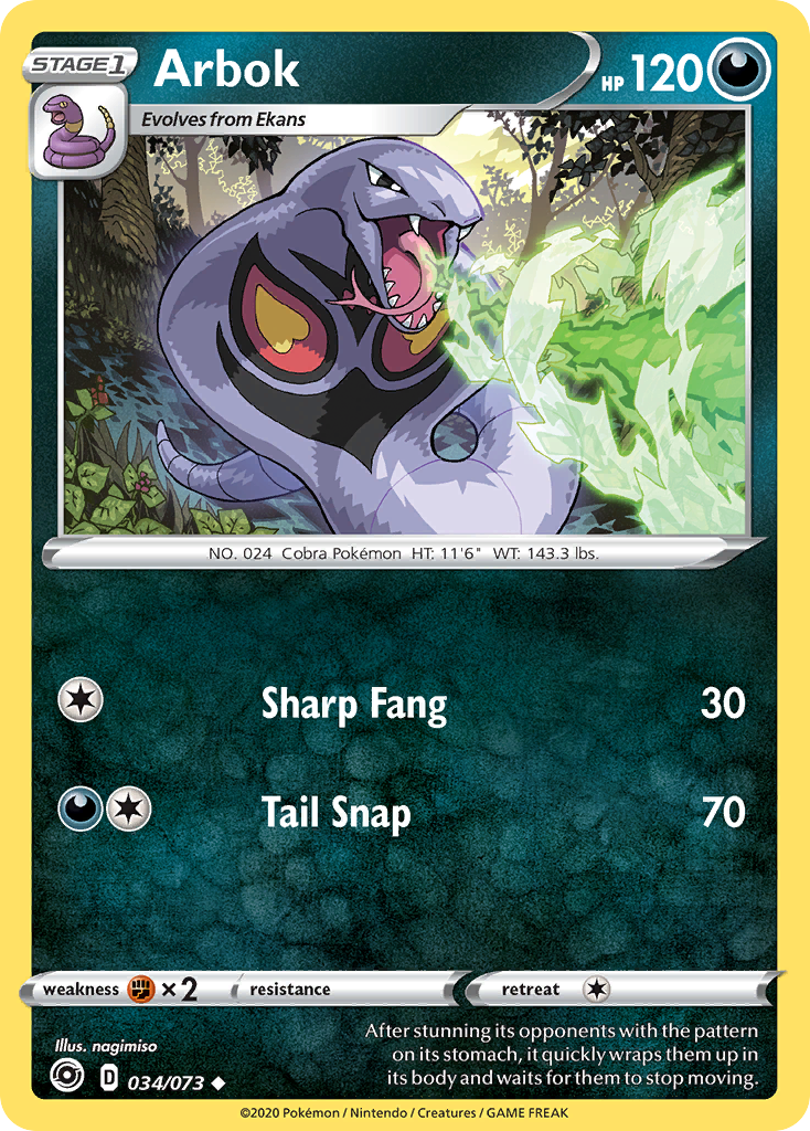 Arbok (34/73) - [Reverse Holo] Champion's Path (CPA)