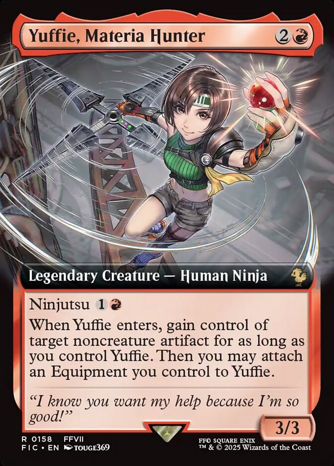 Yuffie, Materia Hunter (158) - [Foil, Extended Art] Final Fantasy Commander (FIC)
