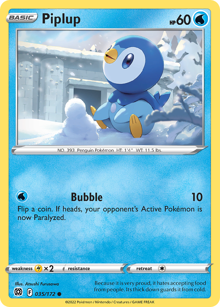Piplup (35/172) - [Reverse Holo] Brilliant Stars (BRS)
