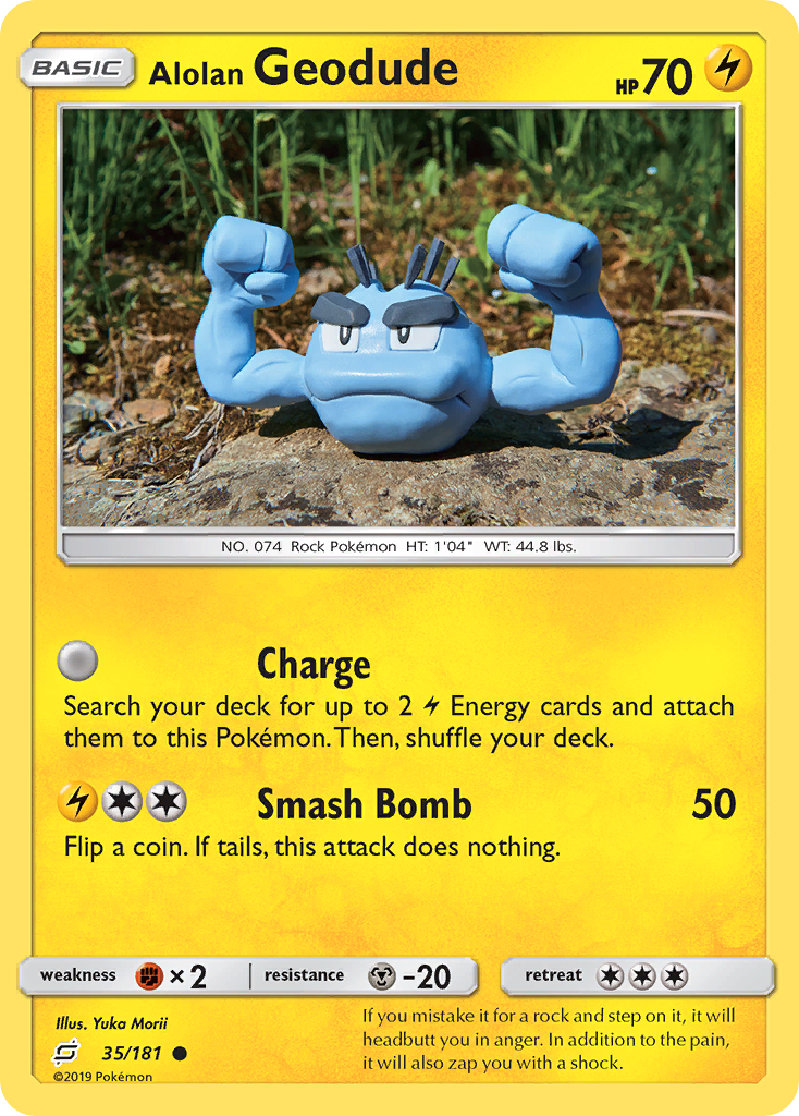 Alolan Geodude (35/181) - [Reverse Holo] Team Up (TEU)