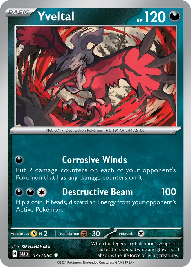 Yveltal (35/64) - [Reverse Holo] Shrouded Fable (SFA)