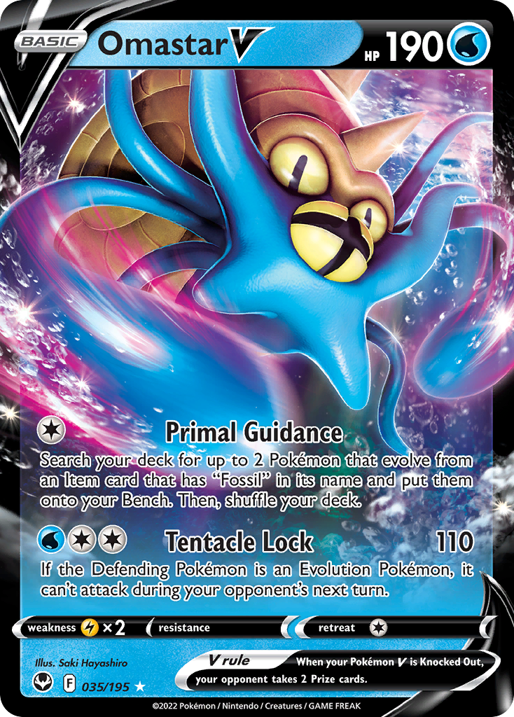 Omastar V (35/195) - [Holo Foil] Silver Tempest (SIT)