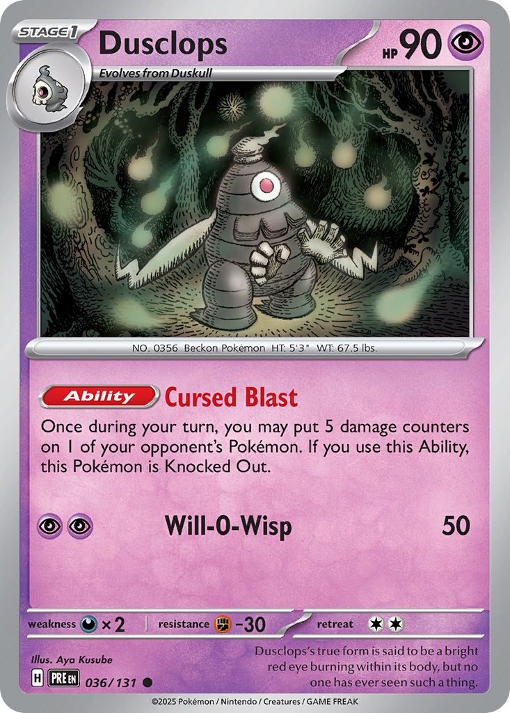 Dusclops (36/131) - [Reverse Holo] Prismatic Evolutions (PRE)
