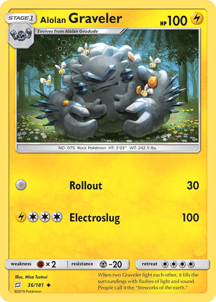 Alolan Graveler (36/181) - [Reverse Holo] Team Up (TEU)