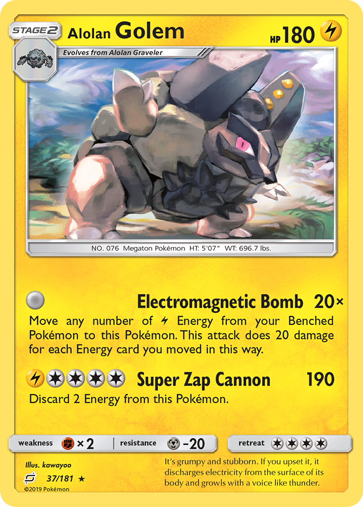 Alolan Golem (37/181) - [Reverse Holo] Team Up (TEU)