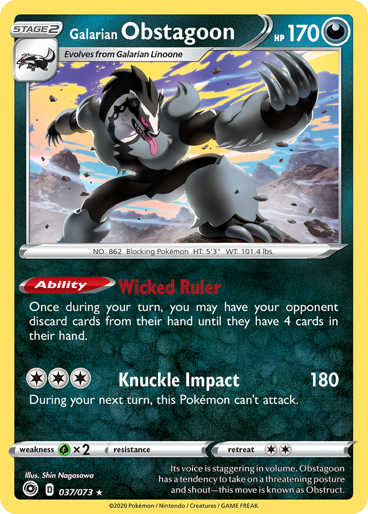 Galarian Obstagoon (37/73) - [Reverse Holo] Champion's Path (CPA)