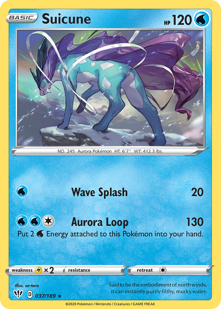 Suicune (37/189) - [Reverse Holo] Darkness Ablaze (DAA)