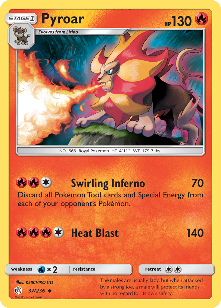 Pyroar (37/236) - [Reverse Holo] Cosmic Eclipse (CEC)