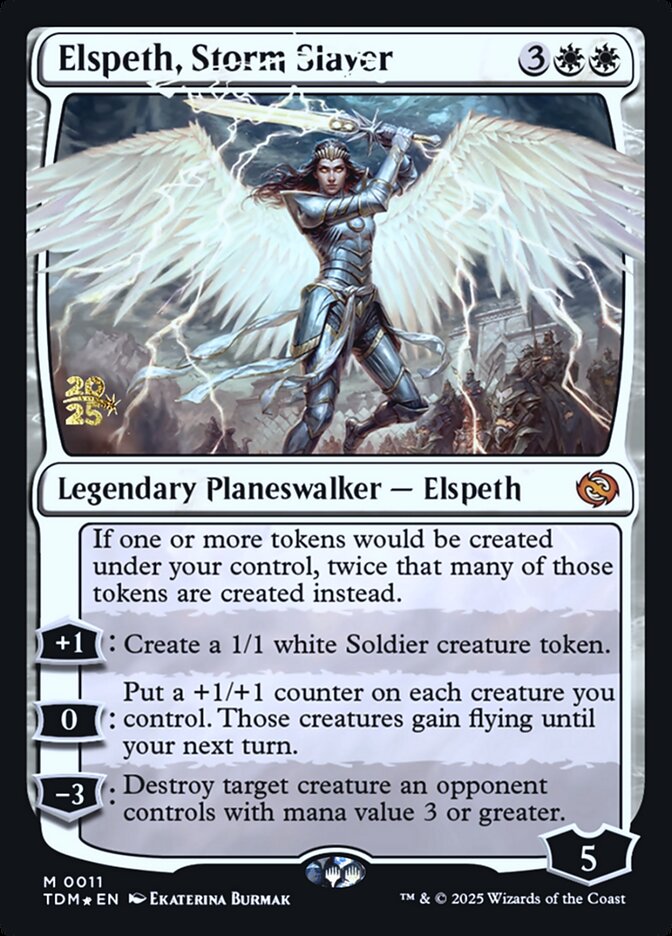 Elspeth, Storm Slayer (11s) - Tarkir: Dragonstorm Promos (PTDM)