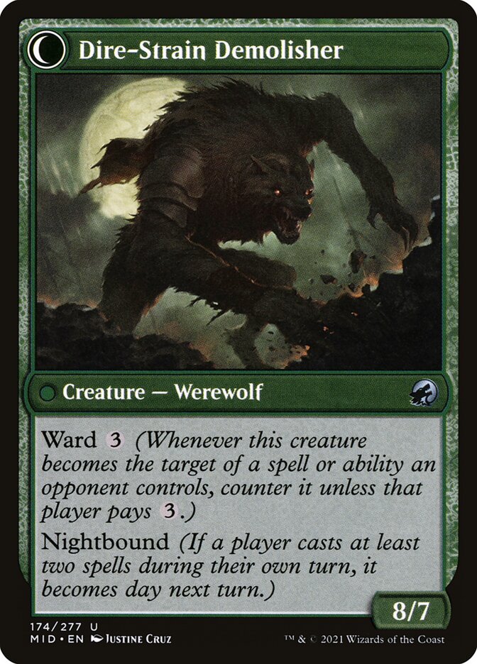 Burly Breaker // Dire-Strain Demolisher (174) - Innistrad: Midnight Hunt (MID)