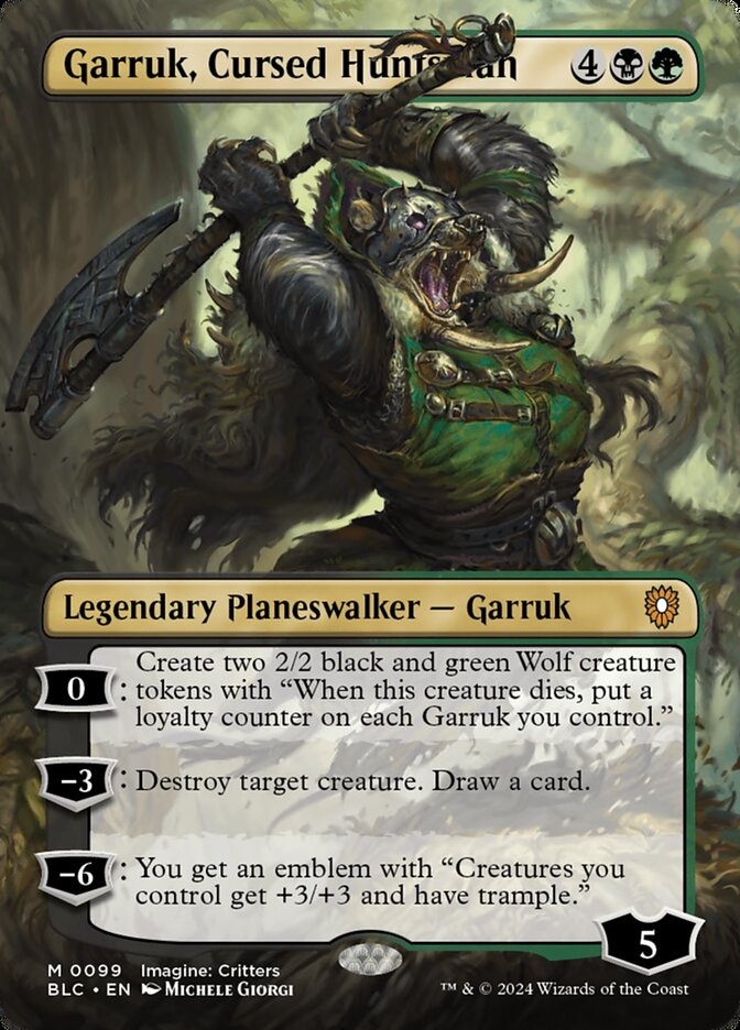 Garruk, Cursed Huntsman - [Borderless] Bloomburrow Commander (BLC)