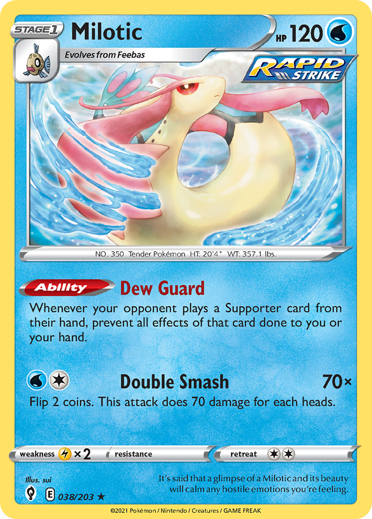Milotic (38/203) - [Reverse Holo] Evolving Skies (EVS)