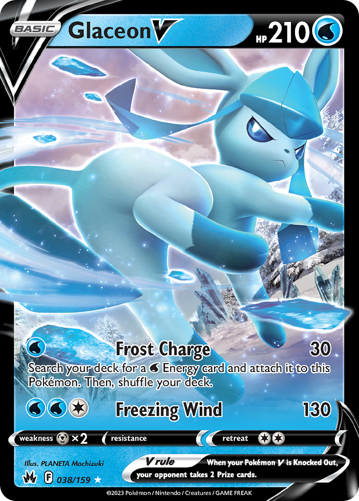 Glaceon V (38/159) - [Holo Foil] Crown Zenith (CRZ)