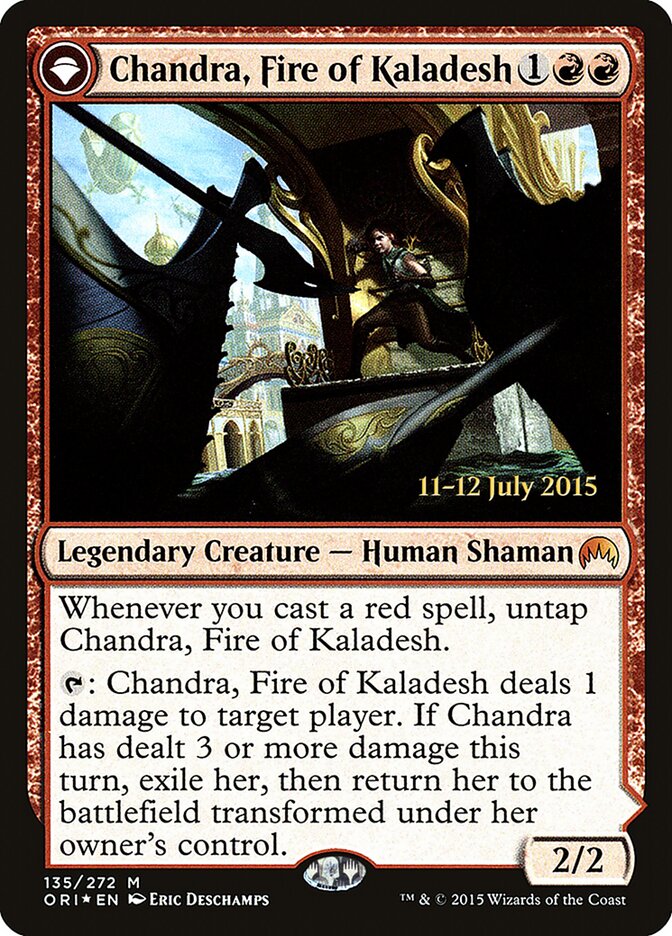 Chandra, Fire of Kaladesh // Chandra, Roaring Flame (135s) - Magic Origins Promos (PORI)