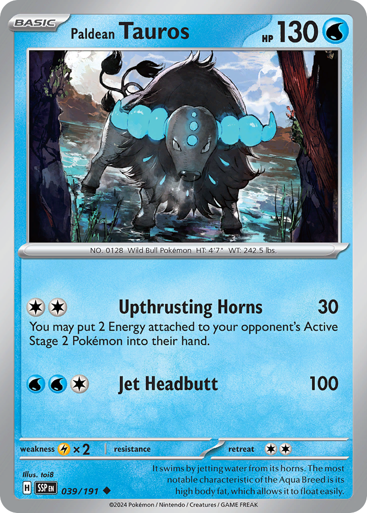 Paldean Tauros (39/191) - [Reverse Holo] Surging Sparks (SSP)