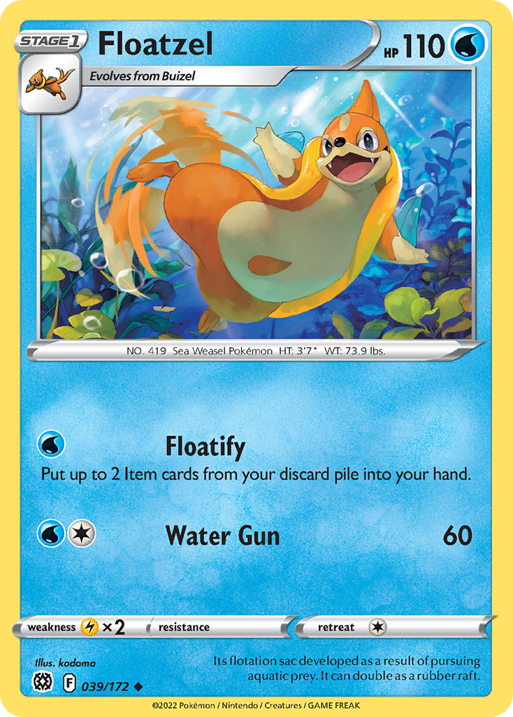 Floatzel (39/172) - [Reverse Holo] Brilliant Stars (BRS)