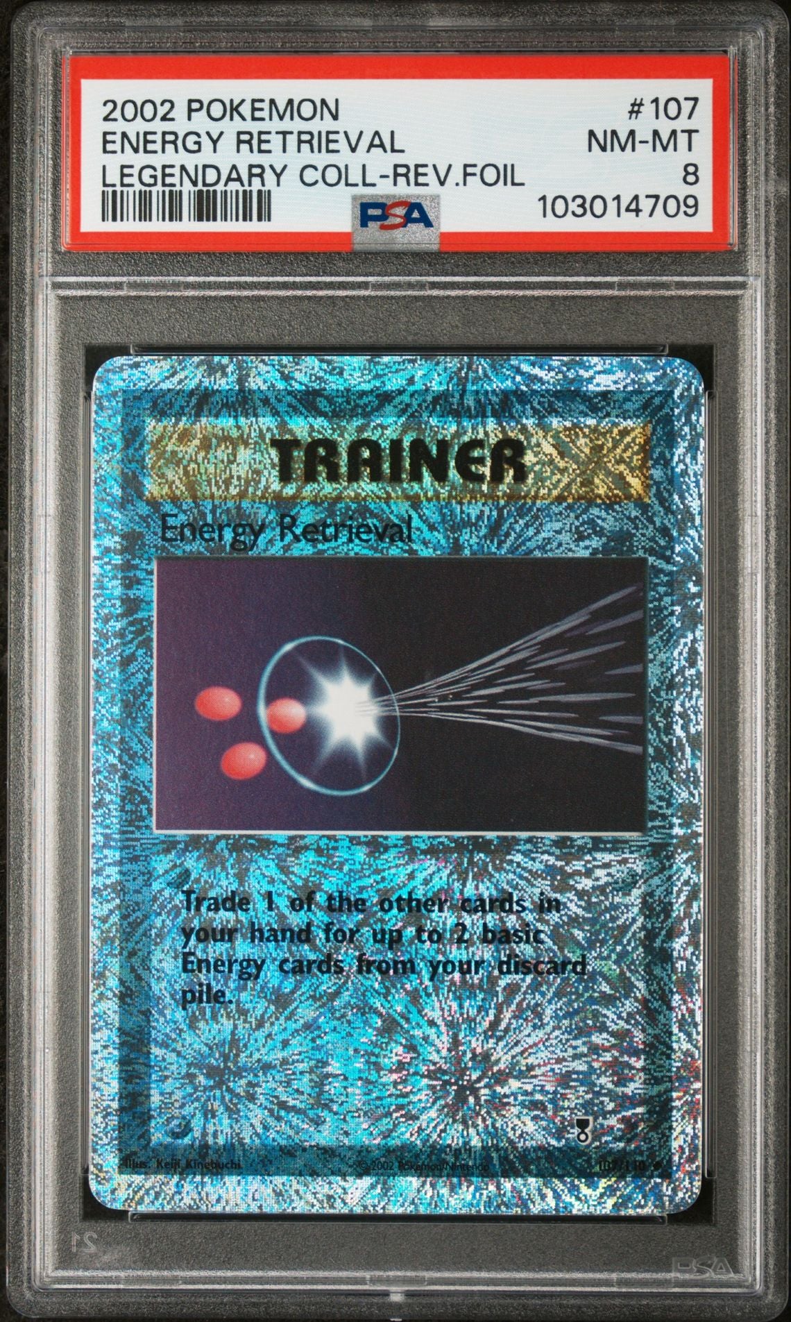 Energy Retrieval #107 - [Reverse Holo, Graded PSA 8] Legendary Collection
