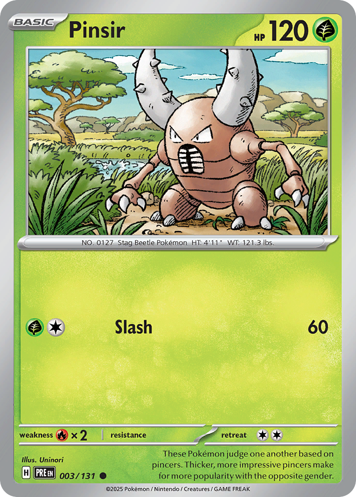 Pinsir (3/131) - [Reverse Holo] Prismatic Evolutions (PRE)