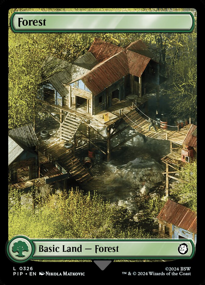 Forest (326) - [Foil, Full Art] Fallout (PIP)