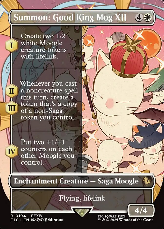 Summon: Good King Mog XII (194) - [Foil, Borderless] Final Fantasy Commander (FIC)