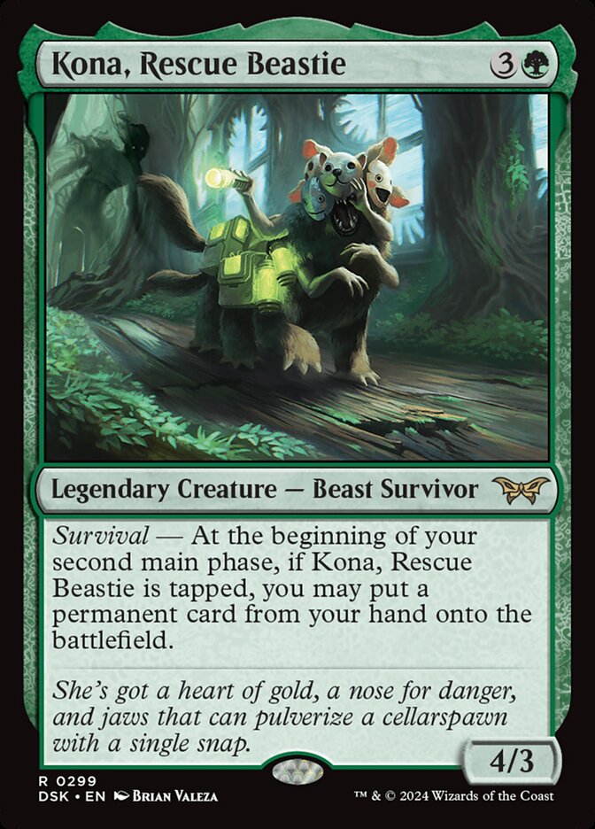 Kona, Rescue Beastie - [Foil, Lurking Evil] Duskmourn: House of Horror (DSK)