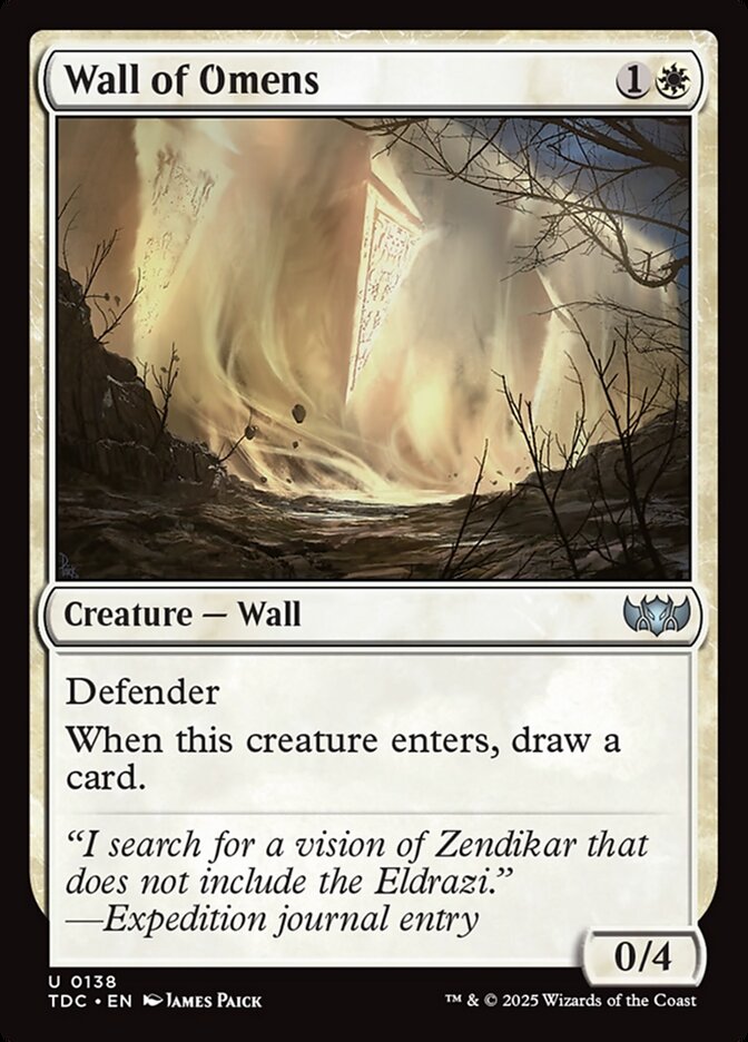 Wall of Omens (138) - Tarkir: Dragonstorm Commander (TDC)