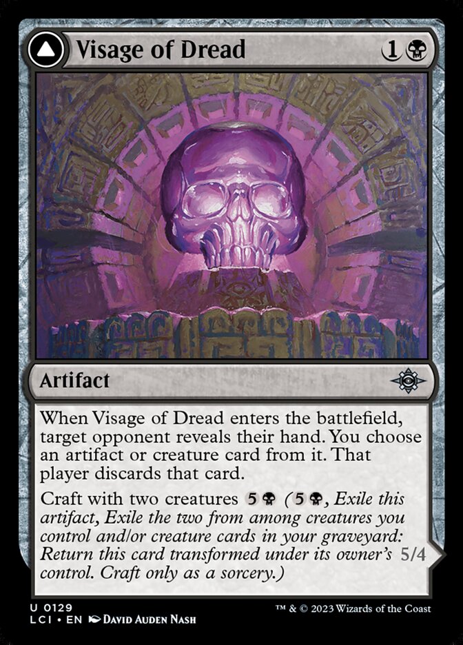 Visage of Dread // Dread Osseosaur (129) - The Lost Caverns of Ixalan (LCI)