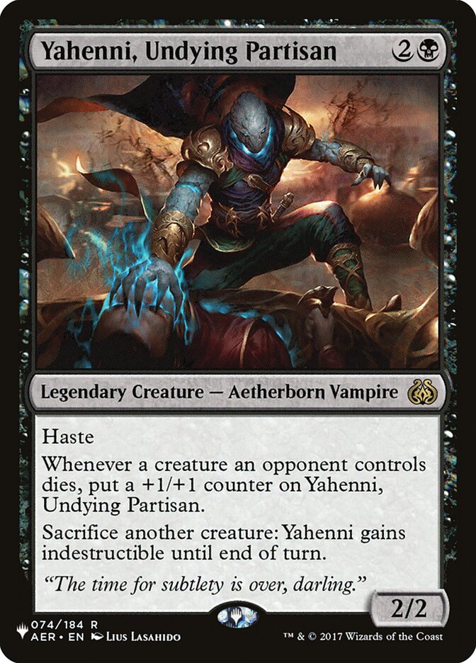Yahenni, Undying Partisan (AER-74) - The List (PLST)