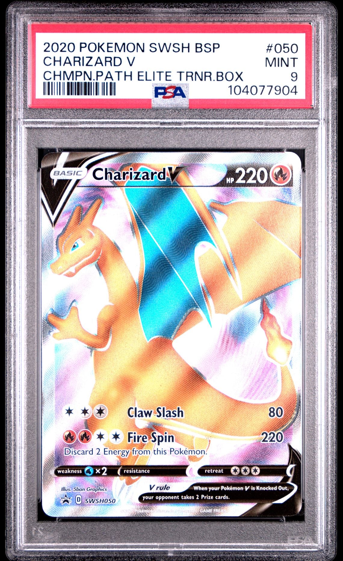 Charizard V Champion's Path Elite Trainer Box #050 - [Graded PSA 9] Swsh Black Star Promo