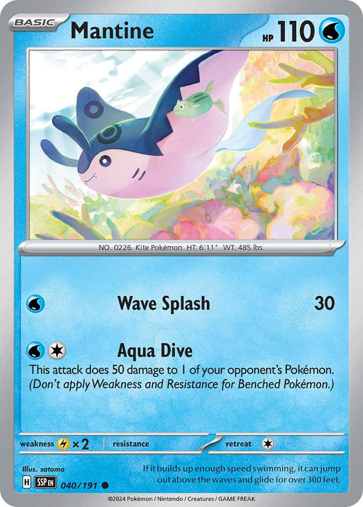 Mantine (40/191) - [Reverse Holo] Surging Sparks (SSP)