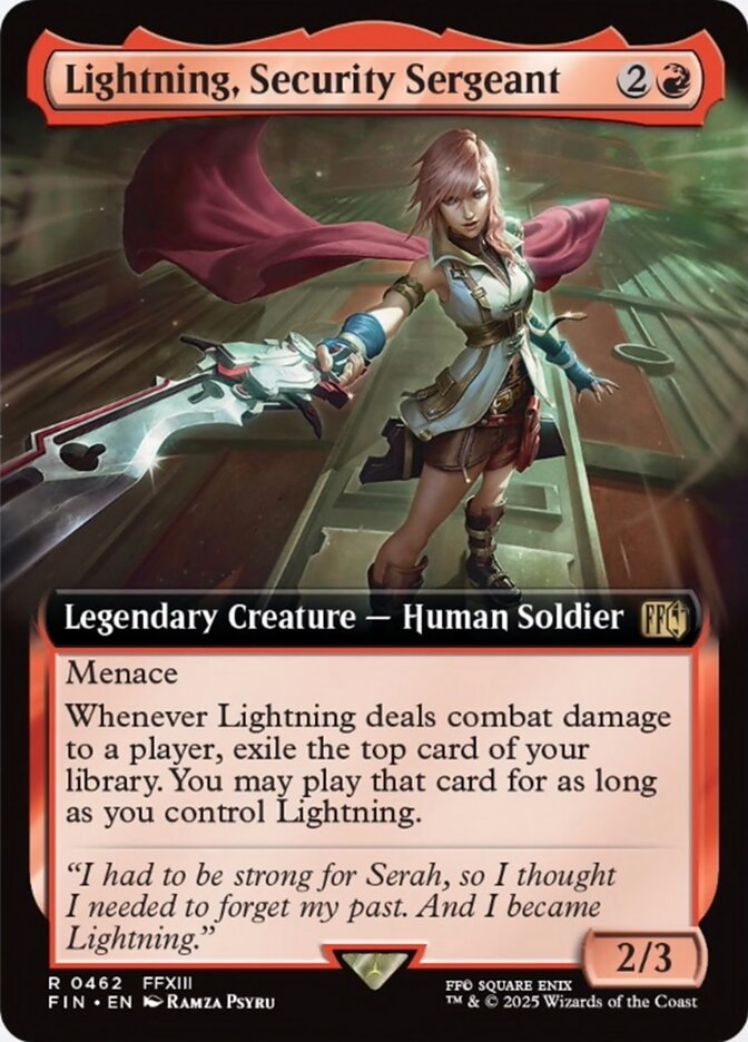 Lightning, Security Sergeant (462) - [Foil, Extended Art] Final Fantasy (FIN)