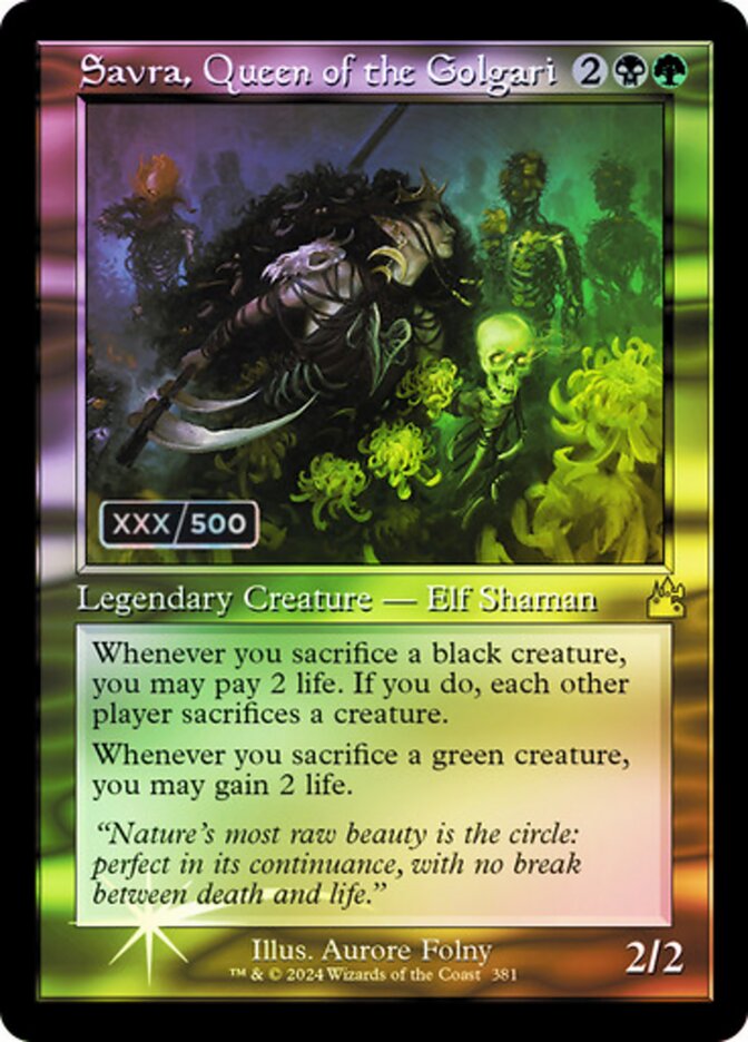 Savra, Queen of the Golgari (381z) - Ravnica Remastered (RVR)