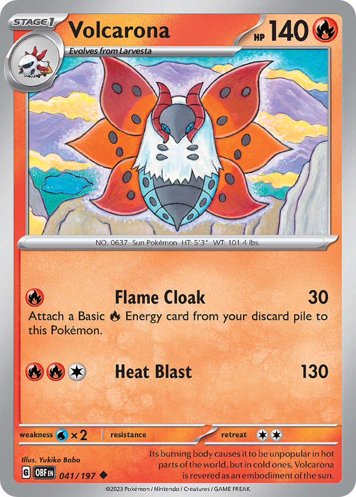 Volcarona (41/197) - [Reverse Holo] Obsidian Flames (OBF)