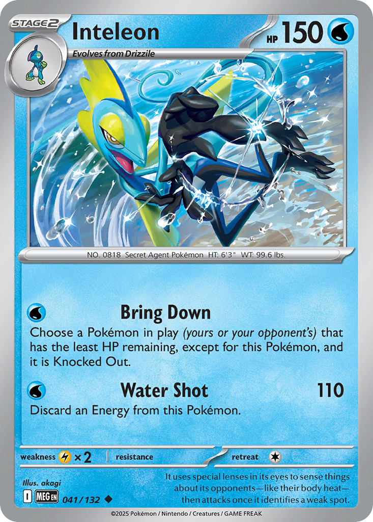 Inteleon (41/132) - [Reverse Holo] Mega Evolution (MEG)