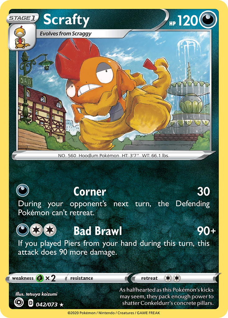 Scrafty (42/73) - [Holo Foil] Champion's Path (CPA)