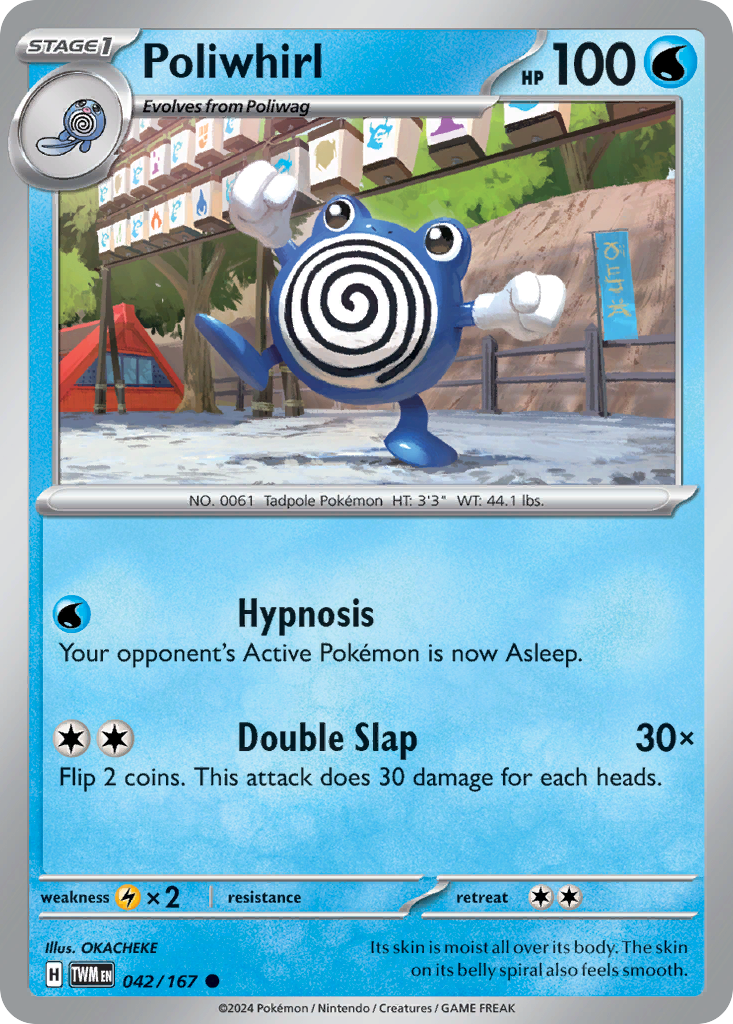 Poliwhirl (42/167) - [Reverse Holo] Twilight Masquerade (TWM)