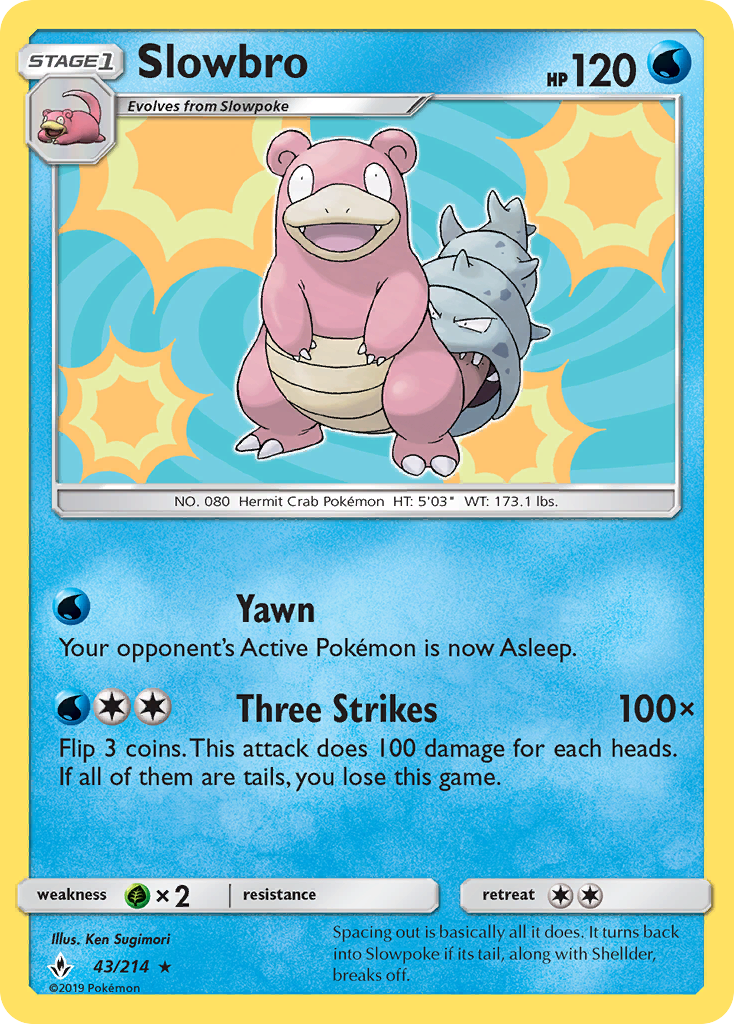Slowbro (43/214) - [Reverse Holo] Unbroken Bonds (UNB)